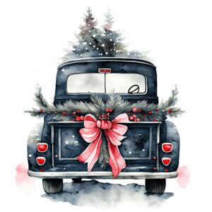 Decorated Pickup Truck for Christmas